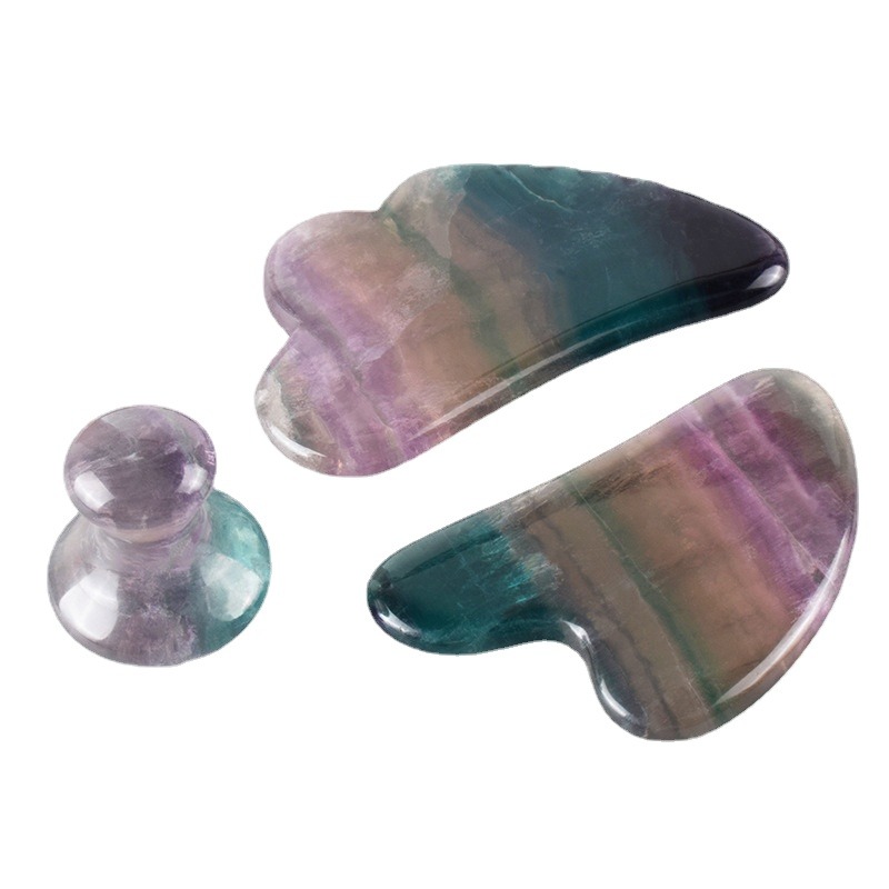 Spa Wellness And Beauty - Massaggiatore di giada naturale Fluorite Gua